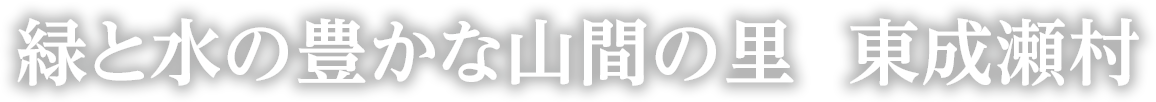緑と水の豊かな山間の里　東成瀬村