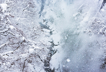 Oyasukyo Steam Gorge in the winter