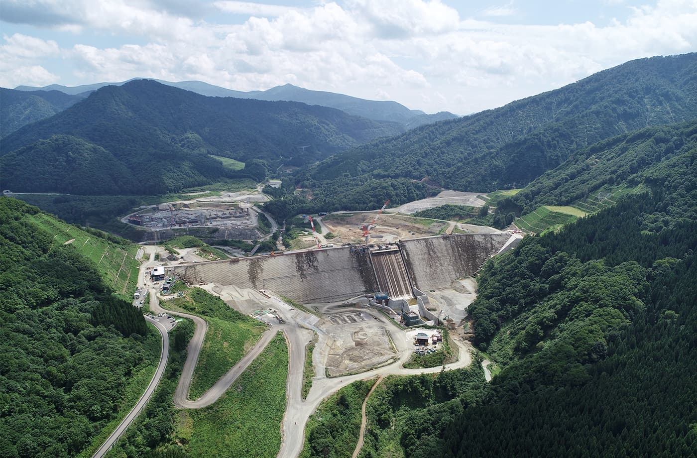 View of the dam site from downstream
