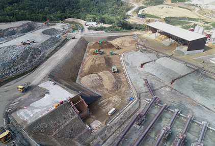 Naruse Dam CSG material stocking conditions