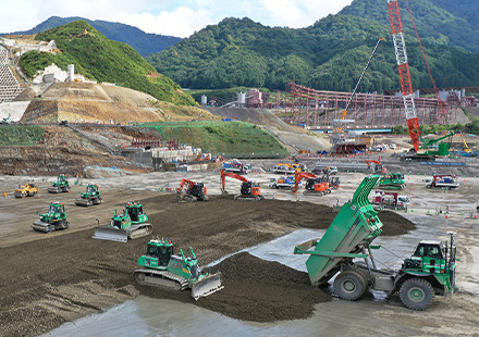 CSG construction being done using automated heavy duty machinery